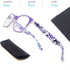 Reading Glasses Women +1.25 - Floral Print Square Readers, 5 Pack with Spring Hinge, Lightweight Comfortable Fit