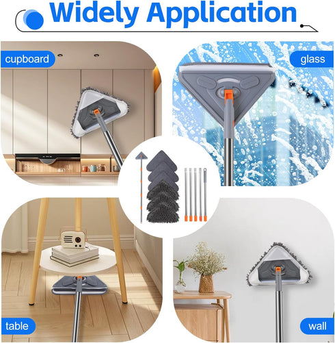 ZYHZYHA 80 Inches 360 6 Wall Mop with Long Handle, Wall Cleaner Mop Tool for Window/Walls/Ceiling