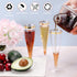 RAIHOMKIT 50 Pack 4.5 Oz Plastic Champagne Flutes Disposable, Gold Rim Champagne Glasses, Clear Disposable Champagnes