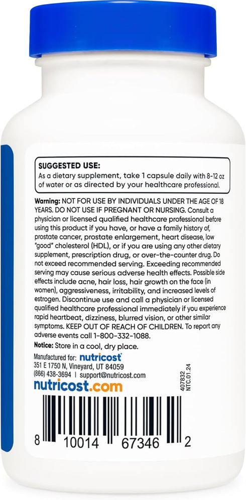 Nutricost Pregnenolone 10mg, 120 Capsules - Non-GMO, Gluten Free, Vegetarian