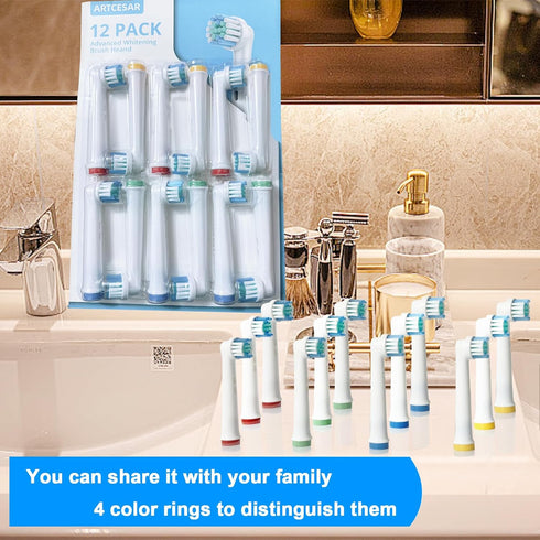 12 Pack Soft Replacement Heads for Oral B Electric Toothbrush, Deep and Precise Cleaning for Oral B Braun