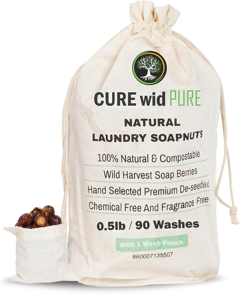 Cure wid Pure Organic Soap Nuts, 8oz/225g, Approx 90 Loads, Eco-friendly, Non-toxic