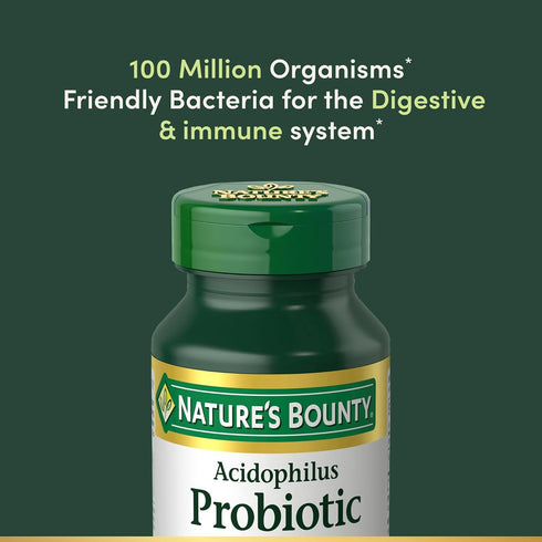 Health,100 Organisms,Vegetarian,1 Day,120 Tablets,(Pack 2) Nature's Bounty Lactobacillus Acidophilus Probiotic