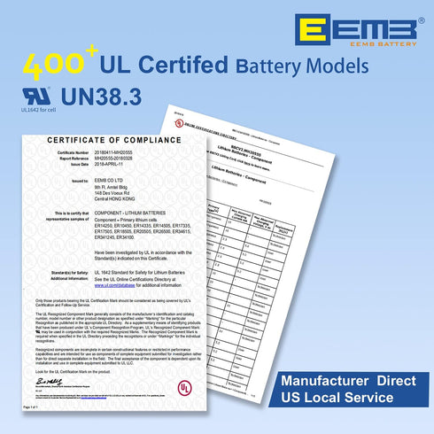EEMB 10PACK CR123A Lithium Batteries 3V 1700mAh High Capacity for Flashlight Toys Alarm System