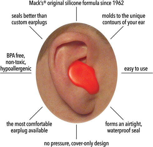 Mack's Soft Moldable Silicone Putty Ear Plugs, Kids Size, 6 Pair - Comfortable Small Earplugs for Swimming