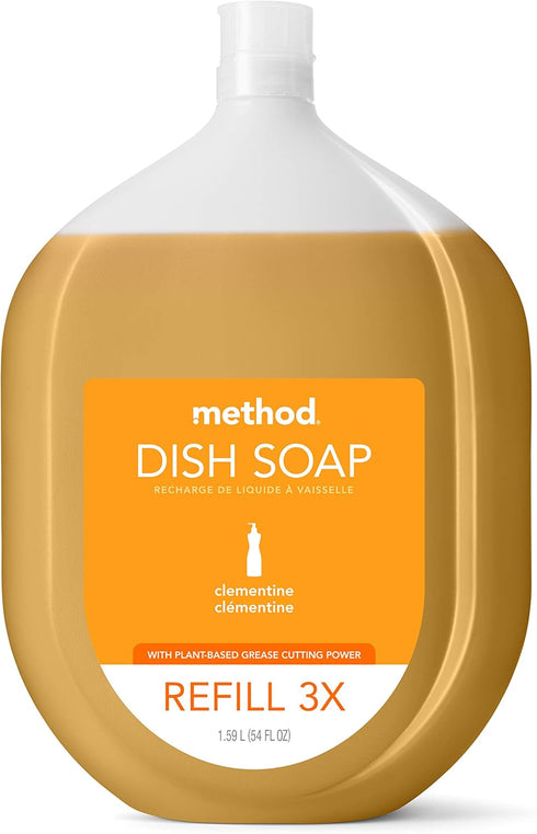 Method Gel Dish Soap Refill, 54 Fl Oz, Clementine, Biodegradable Formula