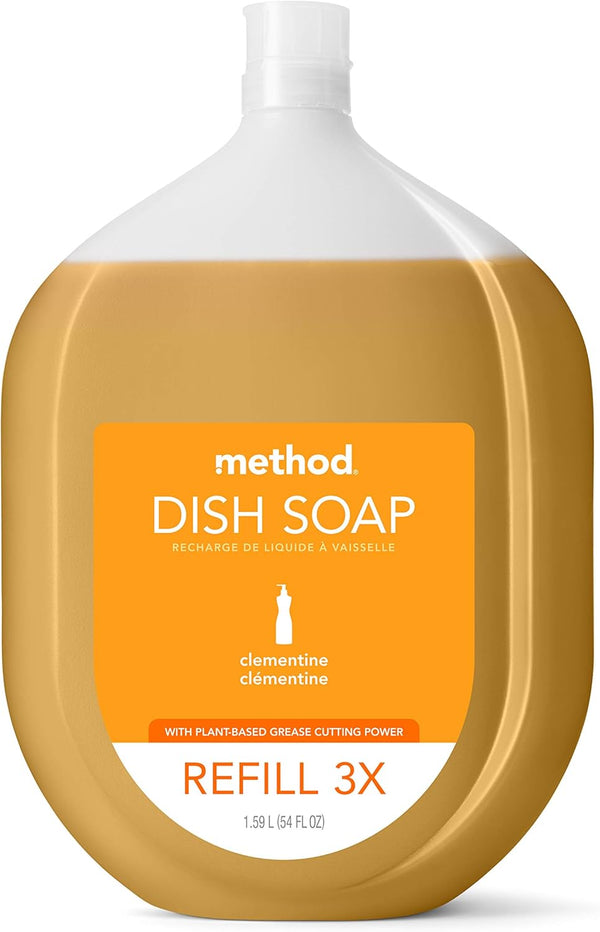 Method Gel Dish Soap Refill, 54 Fl Oz, Clementine, Biodegradable Formula