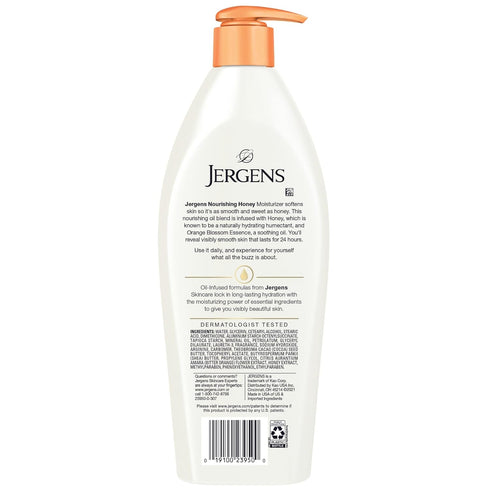 Jergens Nourishing Honey Dry Skin Moisturizer, Illuminating Hydralucence Blend, 16.8 Oz, Pack of 4