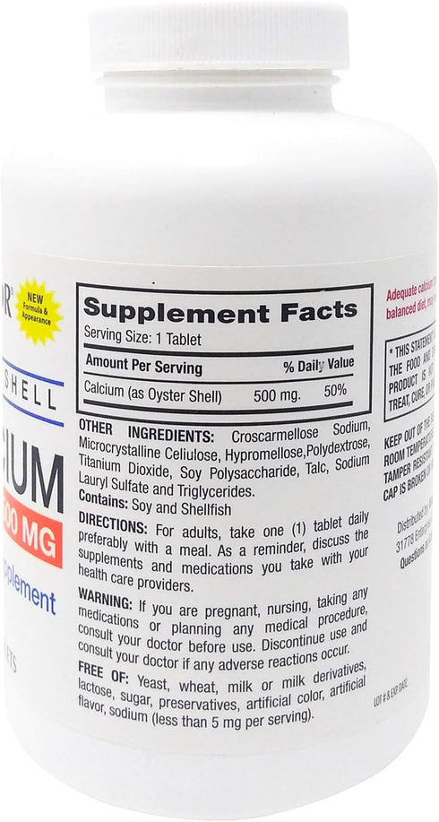 Major, Oyster Shell Calcium 500mg 300 Tablets