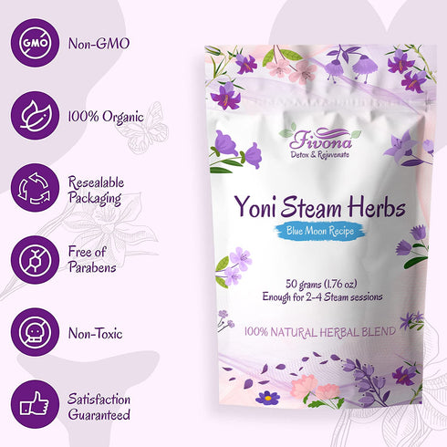 Fivona Yoni Steaming Herbs - Feminine Use and Rituals - 1.76 Ounces for V-Detox, Cleanse, Wash