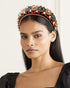 Padded Rhinestone Headband, Bejewelled Crystal Velvet Wide Hairband Party Headwear for Women Girls (Big Rhinestone)