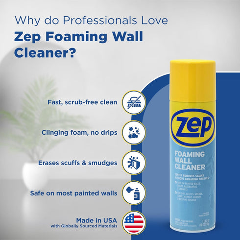 ZUFWC18 18 oz, Zep Foaming Wall Cleaner, Clear