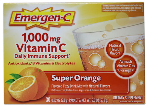 Emergen-C Super Orange Vitamin C - 30 Count (Pack of 4) (Packaging may vary)