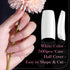 krofaue 500PCS French Style False Nails Tips, Acrylic Artificial Half Cover Manicure with Box of 10 Sizes (White)