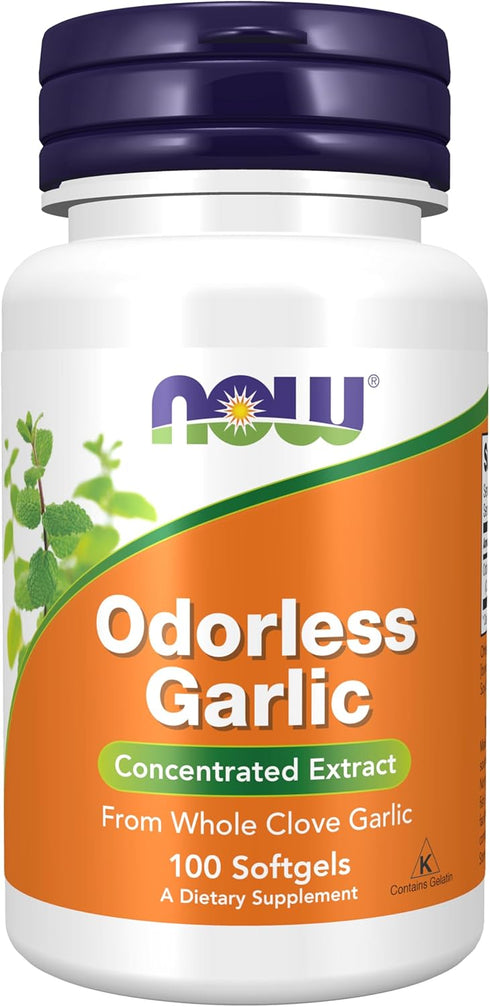 NOW Supplements Odorless Garlic - Concentrated Extract - 100 Softgels