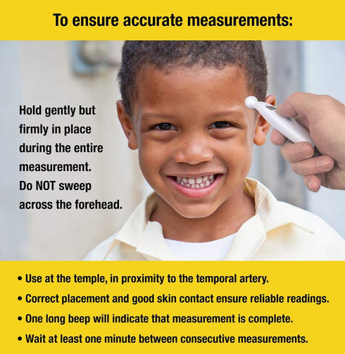 ADC Temple Touch Digital LCD Fever Thermometer, Non-Invasive Quick Read for Babies, Kids, and Adults