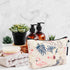 WANDF Cosmetic Bag for Women, Mini Makeup Organizer Pouch, Water Resistant, Girls Gift (Beige Flamingo)