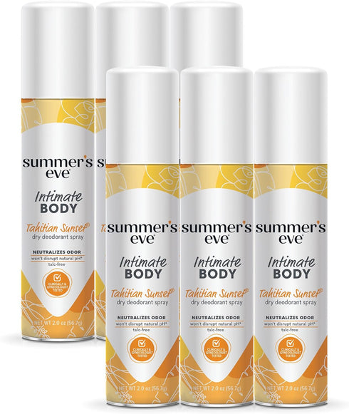 Summer's Eve Tahitian Sunset Daily Feminine Spray with Talc-Free, Odor-Neutralizing and Moisture-Absorbing