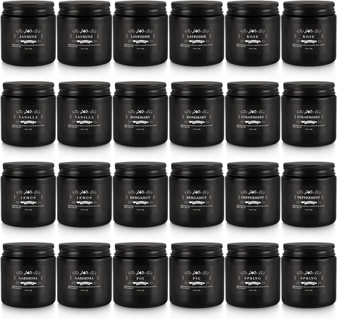 Set 24 Pack,Black, Set Scented Candle Candle for Home Scented, Odor Eliminating, Stress Relief, Long Lasting Soy Wax
