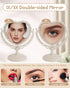 XPXKJ 7 Inch Vintage Heart Mirror, Elegant Desk Makeup Mirror with Double Sided 360 Degree Rotation