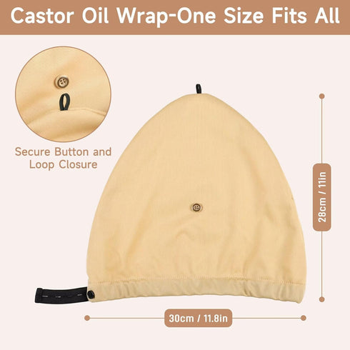 Pack Paw Legend Castor Oil Wrap Overnight Hair Wrap for Sleep Organic Cotton Reusable Hair Cap Cover, Light Grey