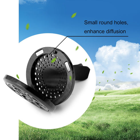 2PCS 30mm Car Aromatherapy Essential Oil Diffuser Black Locket with Vent Clip and 12 Felt Pads