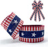 Hying 4th of July Ribbons, 2.5" X 10 Yards Patriotic Wired Edge Ribbons for Gift Wrapping Memorial Day