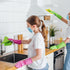 uxcell Rubber Cleaning Gloves, Reusable Household Dishwashing Long Rubber Gloves