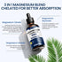 Triple Magnesium Complex Supplement-Liquid Magnesium Glycinate, Citrate, Malate Liquid Drops 500mg with Ashwagandha, L-Theanine, Vitamin B6 for Calm, Stress Relief, Sleep, Muscle Support-Lemon Flavor