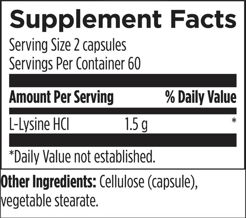 Designs for Health L-Lysine HCL Pills 1500mg - Amino Acid Lysine Hydrochloride Nutritional Supplement for Adults -
