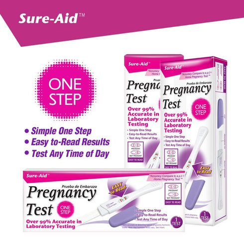 Sure-Aid 99% 4 Pack Pregnancy test | One Step | Over accurate in Laboratory Testing | Easy to Read Results Any Time