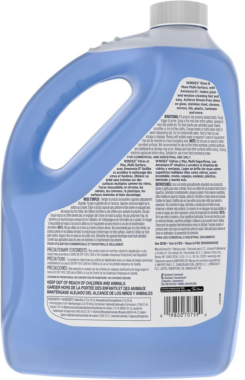 SC Johnson 1 Windex Unscented Glass gallon