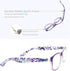 Reading Glasses Women +1.25 - Floral Print Square Readers, 5 Pack with Spring Hinge, Lightweight Comfortable Fit