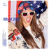 Olbye 4th of July Headband, Patriotic American Flag Hairband, USA Red White Blue Wide Knotted Head Band