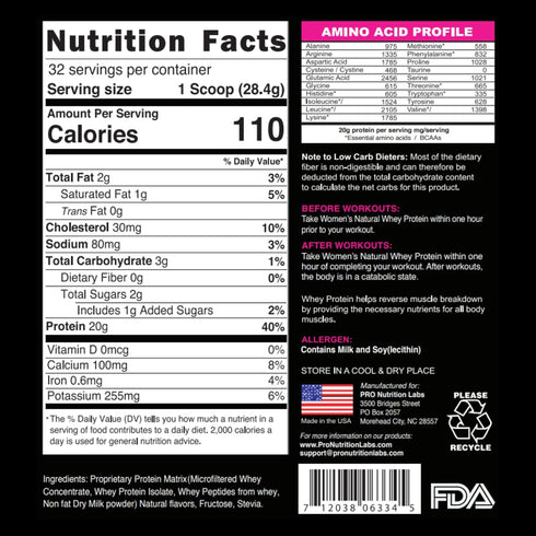 Whey Protein Powder for Women - Low Carb, Gluten Free, Grass Fed, Rbgh Hormone Free, Chocolate Delight (2 Lb)