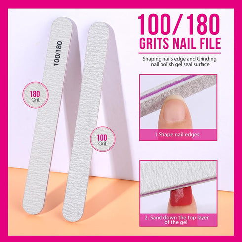 Teenitor Gel Nail Polish Remover Kit, 10pcs Remover Clips, 115pcs Nail Wipe Pads, Hot Red
