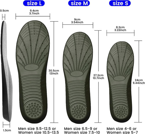 Shoe Insoles, Memory Foam Insoles for Excellent Shock Absorption and Cushioning, Comfortable for Men and Women