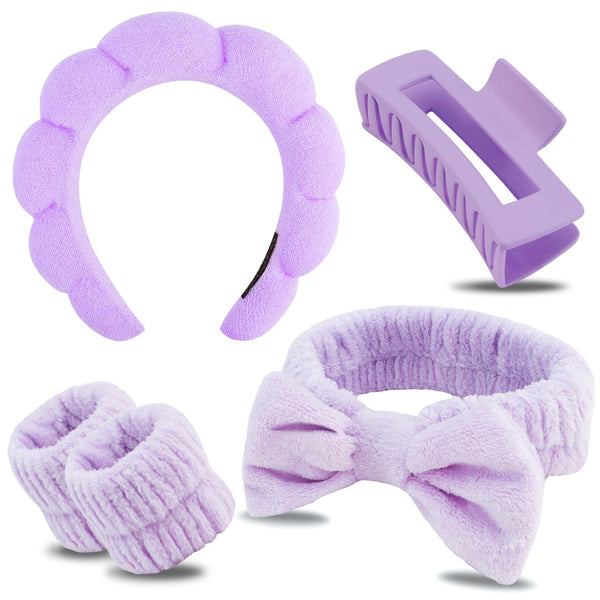 Spa Headband, Skincare Headband, Makeup Headband for Washing Face, Wrist Bands, Hair Accessories for Women Girls