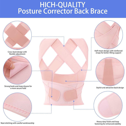 Posture Corrector for Women and Men Plus Size Full Back Support Brace Straightener Scoliosis Spine Upper Back Pain