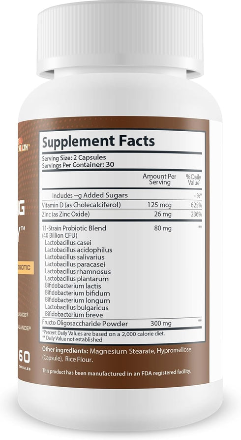Pro Gut-Lung Therapy - Probiotic Mood Support- Defense + Recovery Probiotic - Support Balanced Mood - Support Gut Probiotic Balance - Support Lung Probiotic Balance - Overall Health Support 1.0 Count