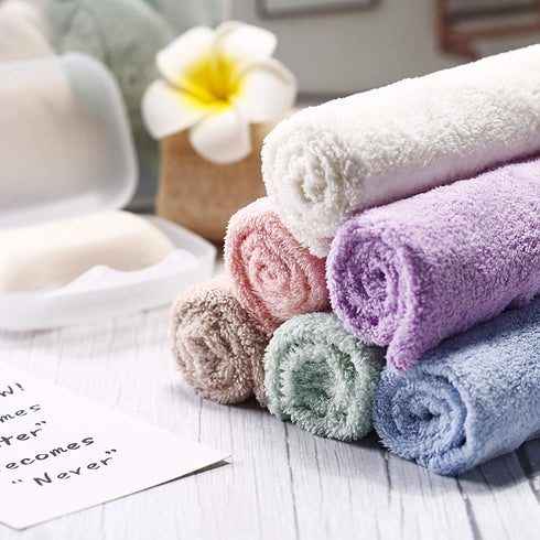 Syhood 12 Pcs Microfiber Face Wash Cloths, 10 x 10 Inch Makeup Remover Towel, Reusable Soft Cleansing Towels