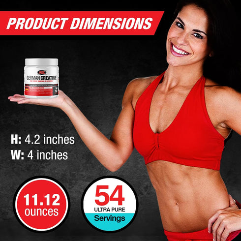 German Creatine - Pure Creapure Micronized Creatine Monohydrate Powder, 270g (54 Servings), 99.99% Purity