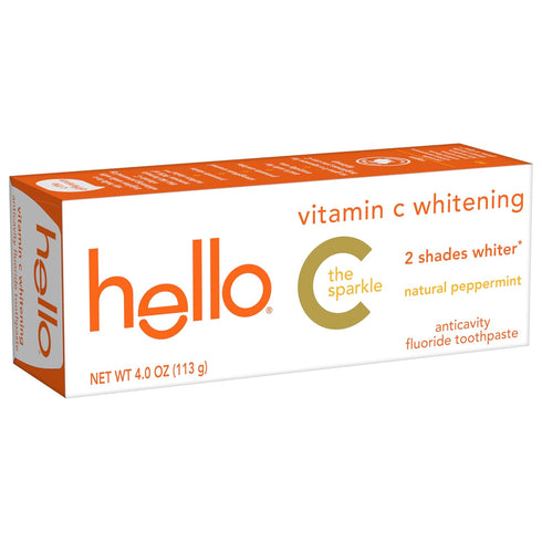 hello Vitamin C Whitening Toothpaste with Fluoride, SLS Free, 4.0 oz (2 Pack)