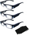 3 Pack Reading Glasses with Lights, Magnifying Glasses with Bright LED for Men and Women