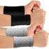 Wrist Compression Sleeve - 2 Pairs Spandex Soft Elastic Wrist Brace Hand Band for Arthritis Pain Relief (Gray+Black)