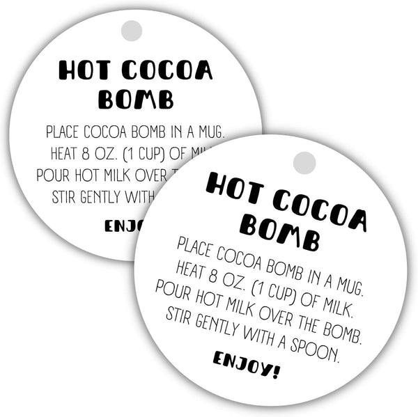Lashicorn Hot Cocoa Bomb Instruction Cards | 30 Pack | 2.5" inch Circle