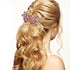 NUOBESTY 4Pcs Handmade Wedding Hair Clip Comb, Pearl Floral Leaf Hair Accessories for Women (Purple)