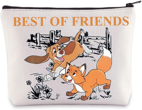WZMPA Fox Movie Cosmetic Bag, Tod and Copper Fans Gift, Best of Friends Zipper Pouch