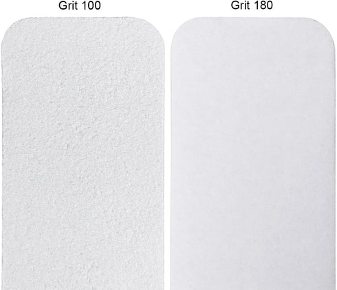 PANA Jumbo Double-Sided Emery Nail File - 50 Piece Pack for Manicure and Pedicure, White (Grit 100/180)
