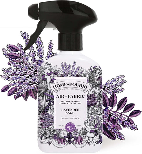 Home-Pourri Air + Fabric Multi-Purpose Odor Freshener Spray, Lavender Sage, 11 Fl Oz